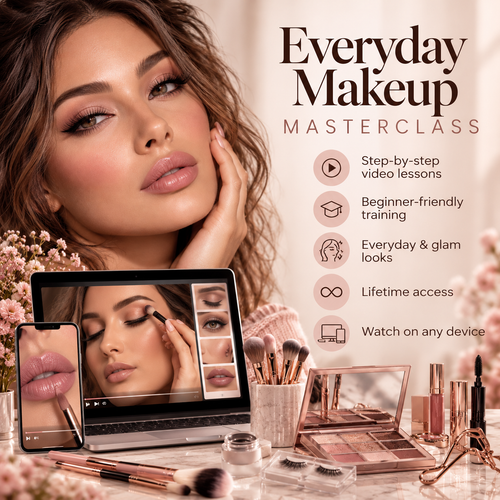 Everyday Makeup Video Course with guided lessons on complexion, eyes and lips